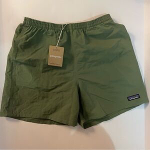 NWT Patagonia Baggies Men's Shorts 5-inch Lined Army Green Size Small Drawstring